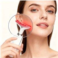 Dragodirect 7 Color LED Face & Neck Massage Device Vibration Beauty Tool in White