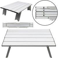 VOGREX Mini Low Camping Table Roll Up Portable Aluminium Alloy Table in Silver