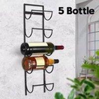 Havendro Wine Rack Wall Mounted Home Bar Bottle Stand in Black