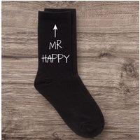 60 SECOND MAKEOVER Men's Mr Happy Black Calf Socks