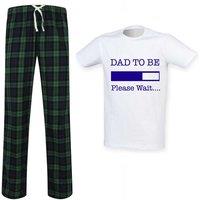 60 SECOND MAKEOVER Men's Dad To Be Loading Tartan Pyjama Set in Green | Size: Large