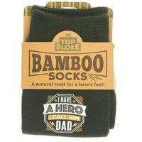 History & Heraldry Men's Bamboo Socks Hero Dad UK 6-11 in Green