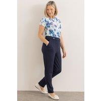 Anna Rose Women's Ponte Slim Leg Trousers 25 inch in Navy | Size: 20