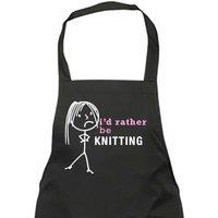60 SECOND MAKEOVER Women's I'd Rather Be Knitting Apron in Black