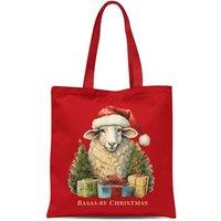 Bad Zebedee Women's Vintage Christmas Sheep Tote Bag in Red