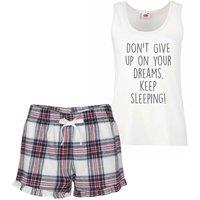 60 SECOND MAKEOVER Women's Don't Give Up On Your Dreams Keep Sleeping Pyjama Set in Pink | Size: XL