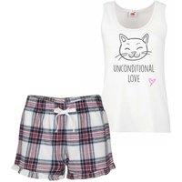 60 SECOND MAKEOVER Women's Cat Unconditional Love Pyjama Set in Pink | Size: Small