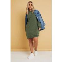 Yours Women's Crew Neck Sweatshirt Dress in Dark Green | Size: 22-24