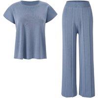 MODISHION Women's 2 Piece Casual Outfits Knitted Lounge Set in Blue | Size: XL