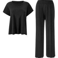 MODISHION Women's 2 Piece Casual Outfits Knitted Lounge Set in Black | Size: XL