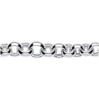 Jewelco London Women's Silver Graduated Hollow Belcher Chain Bracelet 10mm 8.25 inch