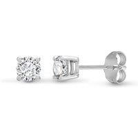 Jewelco London Women's 18ct White Gold 0.2ct Diamond Solitaire Stud Earrings in Silver