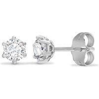 Jewelco London Women's 18ct White Gold 0.2ct Diamond Solitaire Stud Earrings in Silver