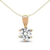 Jewelco London Women's 18ct Gold 0.2ct Diamond Solitaire Charm Pendant