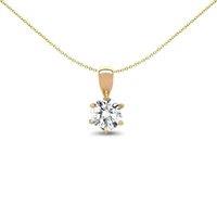 Jewelco London Women's 18ct Gold 0.5ct Diamond Solitaire Charm Pendant