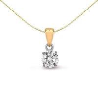 Jewelco London Women's 18ct Gold 0.35ct Diamond Solitaire Charm Pendant