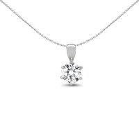 Jewelco London Women's 18ct White Gold 0.1ct Diamond Solitaire Charm Pendant in Silver