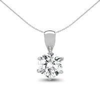 Jewelco London Women's 18ct White Gold 0.2ct Diamond Solitaire Charm Pendant in Silver