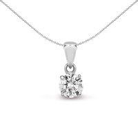 Jewelco London Women's 18ct White Gold 0.15ct Diamond Solitaire Charm Pendant in Silver