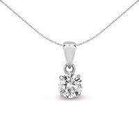 Jewelco London Women's 18ct White Gold 0.25ct Diamond Solitaire Charm Pendant in Silver