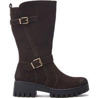 Moda In Pelle Women's 'Farrar' Suede Mid Calf Boots in Dark Brown | Size: 3