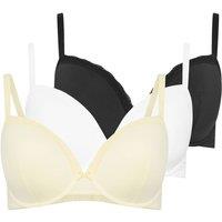 Yours Women's 3 Pack Moulded Underwired T-Shirt Bras | Size: 44C