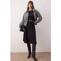 WOVCOR Women's A-line Midi Knit Skirt in Black | Size: XL