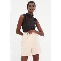 WOVCOR Women's Tailored Regular Fit Woven Shorts with Pocket Detail in Stone | Size: 12