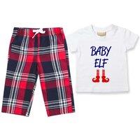 60 SECOND MAKEOVER Baby Elf Pyjamas Children Tartan Trouser Bottoms Pyjama Set Christmas in Red | Size: 2-3 Years