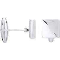 Jewelco London Men's Silver Polished Flat Square Swivel Cufflinks