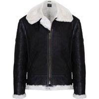 Infinity Leather Men's Pilot B3 Flying Shearling Sheepskin WWII Bomber Aviator Jacket in Dark Brown | Size: 5XL