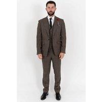 V2 Classic Men's Kensington Tweed Three Piece Suit in Brown | Size: 46R