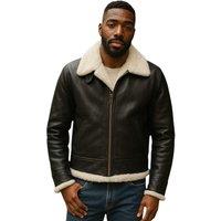Infinity Leather Men's B3 Aviator Real Sheepskin Leather Flying Jacket-Oxford in Light Brown | Size: 5XL