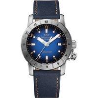 Glycine Men's GL1022 Worldtimer 42mm Quartz Watch in Blue