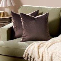 OHS 2 x Matte Velvet Cushion Covers Soft Plain Zip in Brown | Size: 45 cm x 45 cm