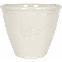 La Hacienda 40cm Small Eden Emblem Plant Pot - Plastic - L40 x W40 x H30cm - White