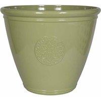 La Hacienda 45cm Large Eden Emblem Plant Pot - Plastic - L45 x W45 x H38cm - Green