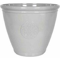 La Hacienda 40cm Small Eden Emblem Plant Pot - Plastic - L40 x W40 x H30 cm - Grey