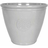 La Hacienda 45cm Large Eden Emblem Plant Pot - Plastic - L45 x W45 x H38 cm - Grey