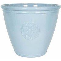 La Hacienda 45cm Large Eden Emblem Plant Pot - Plastic - L45 x W45 x H38 cm - Blue