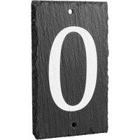 Nicola Spring Slate House Sign - 9 x 14.5cm - Number 0 in Grey | Size: 9 x 14.5 cm
