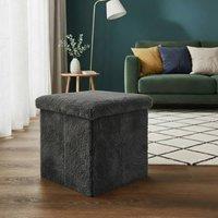 Snug City Teddy Soft Square Storage Box with Lid Elegant Organizer for Any Room in Black | Size: Small