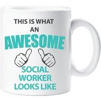 60 SECOND MAKEOVER This Is What An Awesome Social Worker Looks Like Mug in White