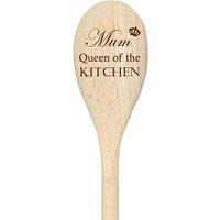 60 SECOND MAKEOVER Mum Queen Of The Kitchen Spoon Funny Wooden Spoon in Beige