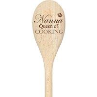 60 SECOND MAKEOVER Nanna Queen Of Cooking Spoon Funny Wooden Spoon in Beige