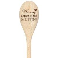 60 SECOND MAKEOVER Mummy Queen Of The Muffins Spoon Funny Wooden Spoon in Beige