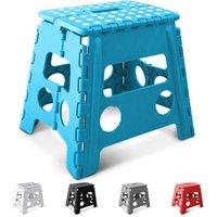 Keplin 13 Inch Heavy Duty Folding Step Stool | Non-Slip Foldable Footstool in Blue