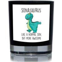 60 SECOND MAKEOVER Sonasaurus, Like A Normal Son But More Awesome Dinosaur 20cl Candle in Black