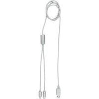 MidOcean Cablong 2 in 1 Charging Cable in Silver
