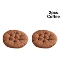 Havendro 2X Coffee Round Chair Seat Pad Cushions Dining Garden Patio Pillow in Brown